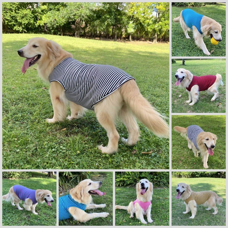 LEVIBASIC Dog Shirts Cotton Striped T-Shirts, Breathable Basic Vest for Puppy and Cat, Super Soft Stretchable Doggy Tee Tank Top Sleeveless, Fashion & Cute Color for Boys and Girls (XXXL, Black+Red) - Image 4